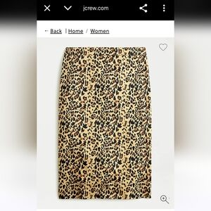 J Crew No. 2 Leopard Pencil Women's Skirt, NWT size 12 Tall